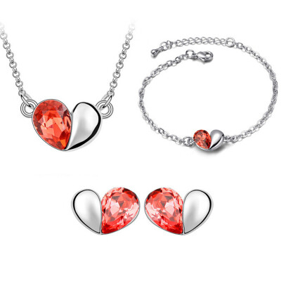 

Hot Sell Lovely Heart Bridal Jewelry Sets Earrings Necklaces Pendants Bracelets For Women Brides 5016