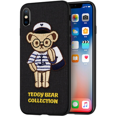 

Teddy Collection Apple iPhoneX Mobile Shell Apple 10 Cover Творческая трехмерная трехмерная вышивка All-in-one Silicone Мягкая оболочка Teddy Sailor