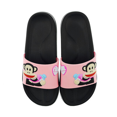 

PaulFrank big mouth monkey slippers men&women couple models fashion outdoor beach shoes soft bottom bathing PF637 pink 39
