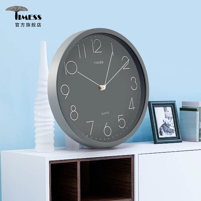 

Timess wall clock living room creative mute modern minimalist quartz clock 9 inch 8958-8 gray