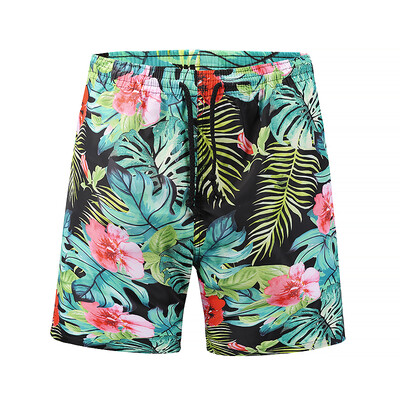 

Ouma beach pants 2018 summer new mens quick-drying pants 3D plant print swimming trunks casual tide brand mens clothing