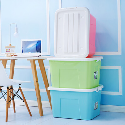 

Longshida LONGSTAR plastic storage box finishing box medium 35L3 with roller toy storage box mixed color 3 Pack LJ-01183