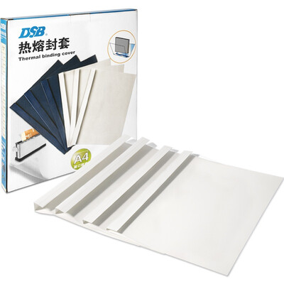 

DSB Hot-melt envelope A4 3mm Staple 30 pages Transparent cover Import art paper Embossed back cover 24 pcs box