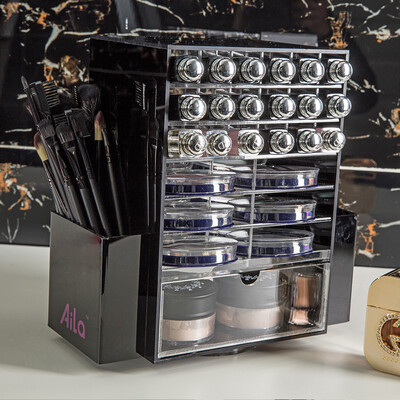 

Aila High Capacity Acrylic 360 Degree Rotatable Lipstick Organizer Косметический макияж Организатор Ювелирные изделия Стенд стойки