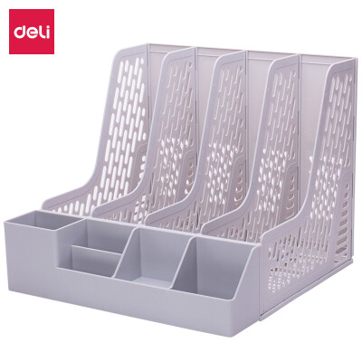 

Deli 789 thicker with pen holder quad file box file basket file column file holder gray