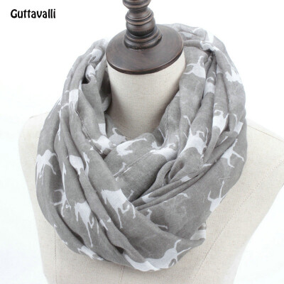 

Guttavalli Fashion Woman Solid Horse Print Loop Shawl Women Winter Stripes Кольцо Шарфы Женские осенние лошади Animal Infinity Scarf