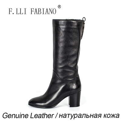 

FLLIFABIANO 2015 Sexy High Heel Boots Long Style Women Leather Boots with Metalic Buckle Side Zipper Party&Work Boots XLE8
