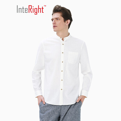 

INTERIGHT 45 rain dew cotton cotton men&39s long-sleeved shirt dark blue 41 yards