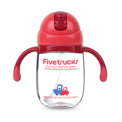 

Five small trucks Five trucks Baby drinking cups Gravity ball Penguin Childrens straw Cup training Drinking kettle Leakproof Drop-proof Portable Student Red 260ml