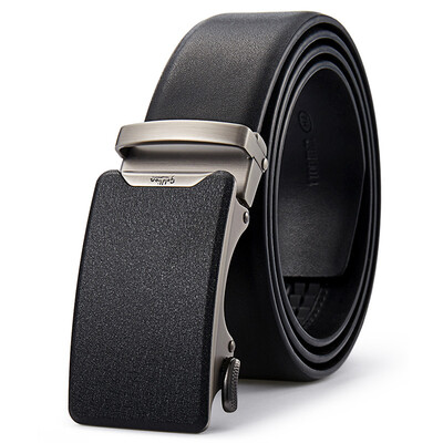

Goldlion mens belt automatic buckle business casual belt simple mens youth pants with MPA82004-3191 black 125-130CM
