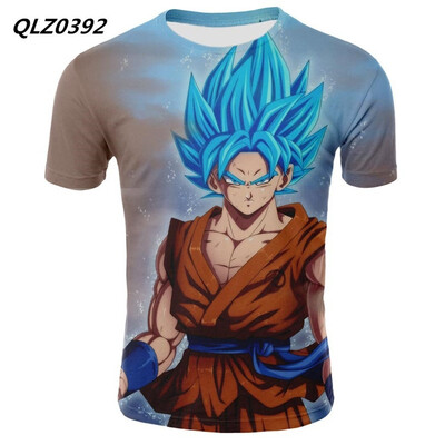 

Large Size Mens Fashion Casual T-shirt Dragon Ball Anime Print T-shirt Short Sleeve Slim Sport T-shirt Top