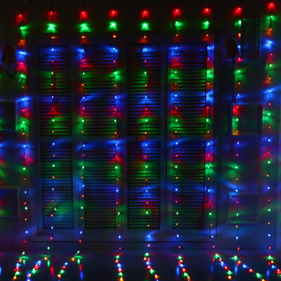 

JULELYS 3M x 3M 320 Лампы LED Waterfall Curtain String Lights Outdoor Christmas Garland Lights Украшение для свадебного отдыха