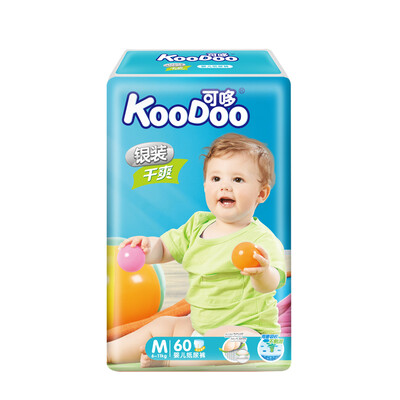 

KooDoo diaper silver loaded dry baby diaper medium M code 60 pieces 6-11kg