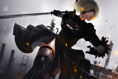 

Games cyberpunk Square Enix sword girl NieR Automata art living room home art decor fabric posters prints