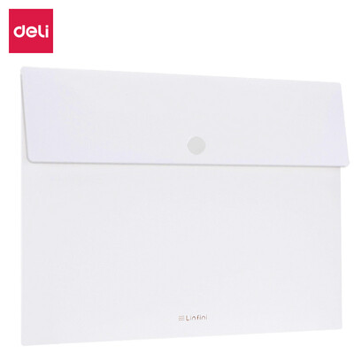 

Deli deli music series A4 file bag briefcase information bag thickening PP snap file bag layer cloud white 72416