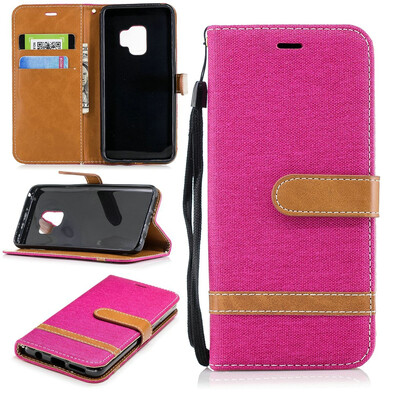 

BEFOSPEY Mixed Colors Denim PU LeatherSoft TPU Card Slot Stand Wallet Case For Samsung Galaxy S9201858