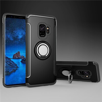 

Samsung Galaxys S7 EdgeS8S9 Armor Car Magnetic Suction Ring Bracket Silicon TPU Hard PC Phone Case