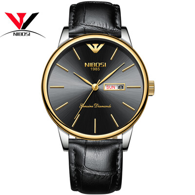 

Saat NIBOSI Business Ultra Thin Mens Watches 2018 Top Brand Luxury Quartz Stainless Steel Watches Men Fashion Calendar Date Week