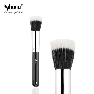 

BEILI Schwarz griff 125 wollfaser Grau schwarz haar Große tupfpinsel Gesicht foundation Concealer Einzelnen make-up pinsel