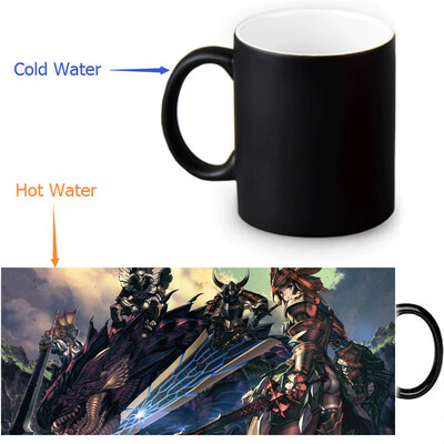 

Monster Hunter Manga 350ml12oz Heat Reveal Mug Color Change Coffee Cup Sensitive Morphing Mugs Magic Mug Milk Tea Cups