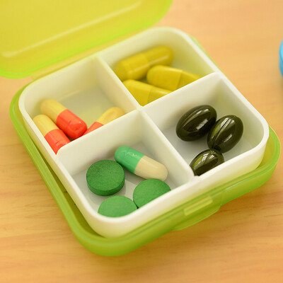 

Wanshijia Cross Four Small Pill Box Thicken Portable Mini Portable Health Pill Box Storage Box JD-NG-19 Green