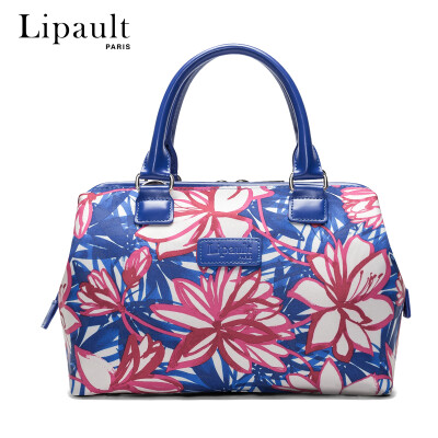 

Lipault handbag casual fashion Boston bag solid color shoulder slung ladies bag P6669004 piano black