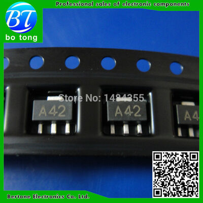 

Free shipping 100PCSLOT MMBTA42 A42 MARKING A42 1D SOT-89 SMD transistor