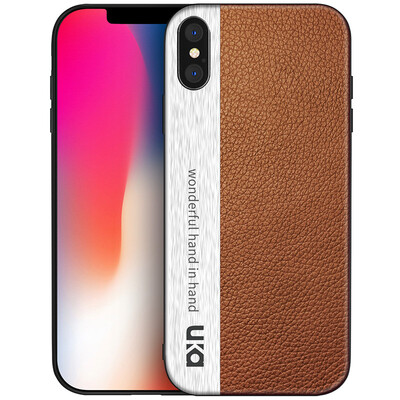 

Youjia Apple iPhoneX Mobile Shell Apple 10 Leather Cover Simple Anti-drop All-inclusive soft shell Beauty touch series Litchi pattern Coffee Brown