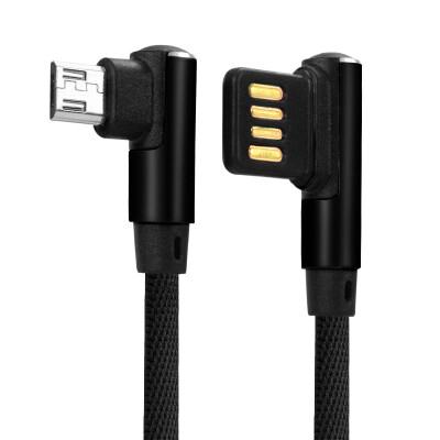 

Mzxtby Dual Sided-Micro USB Data Cable Portable 90 Degree Right-angled 2.4A USB Cable Fast Charger L Bending for Samsung/xiaomi/