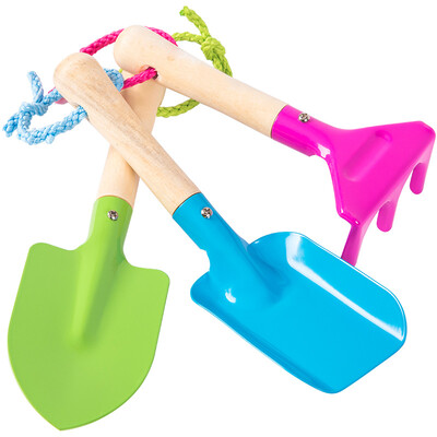 

Nongbao childrens gardening tools set potted flowers&vegetables multi-small planting three-piece small shovel square shovel scorpion wooden handle