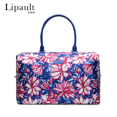 

Lipault short-distance travel bag fashion fabric printing luggage bag light handbag handbag P7157002 pink blue printing