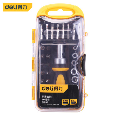 

Deli deli ratchet screwdriver set household sleeve set screwdriver set 30 sets DL1130