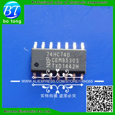 

Free shipping 100pcs SMD logic ics 74HC74 74HC74D SN74HC74D SOP14