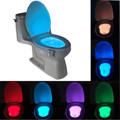 

Cntomlv Smart Bathroom Toilet Nightlight LED Body Motion Activated OnOff Seat Sensor Lamp 8 Color Toilet lamp hot