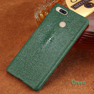 

Genuine Leather Phone Case For Xiaomi 5X Case Natural Pearl Fish Skin Back Cover For Redmi 4 4X 5 5X Case
