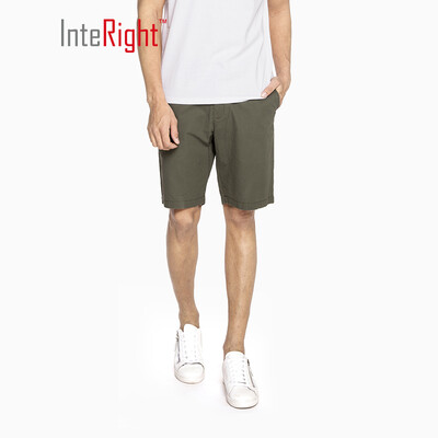 

INTERIGHT casual shorts mens cotton twill washed casual pants army green 36