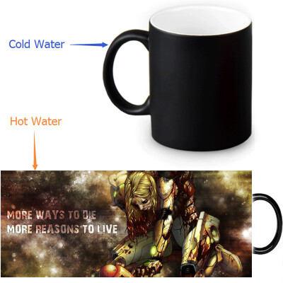 

Metroid 350ml / 12oz Heat Reveal Mug Color Change Чашка кофе Чувствительные морфинг-кружки Волшебная чашка для чайных чашек