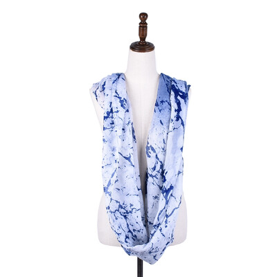 

Infinity Scarf Новые модные женские шарфы синие и белые Печать Кольцо Шарфы пейзаж painting Loop stole 2018 JeouLy