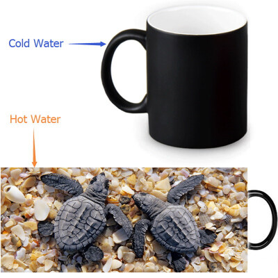 

Sea Turtle 350ml/12oz Heat Reveal Mug Color Change Coffee Cup Sensitive Morphing Mugs Magic Mug Milk Tea Cups