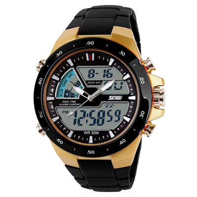 

Mens Dual Time Analog-Digital Plastice Band Sports Wrist Watch
