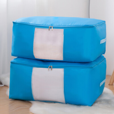 

HomePower Extra large thick Oxford cloth quilt storage bag can be window washable finishing bag storage box soft storage box 2 Pack Maca Blue 105L