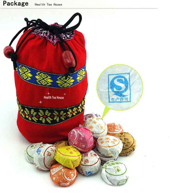 

50 pcs 10 Different Flavor Pu er Puerh Tea Mini Yunnan Puer tea Chinese Tea With Gift Bag Aged puerh best organic tea