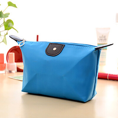 

Shoujie fashion female tide dumplings ingot type storage bag folding clutch bag cosmetic bag JD-SN-13 lake blue