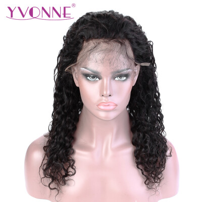 

Yvonne Hair 180% Плотность Super Curly Человеческие волосы Кружевные передние парики для черных женщин Естественный цвет с детскими волосами вокруг