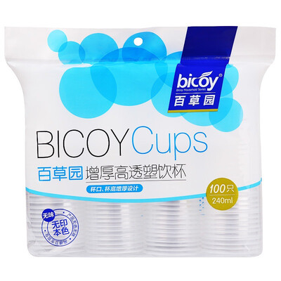 

[Трава] Jingdong супермаркет (bicoy) одноразовые пластиковые чашки установлена ​​четкий пластиковый стакан 100 (утолщенный пластиковый стакан)