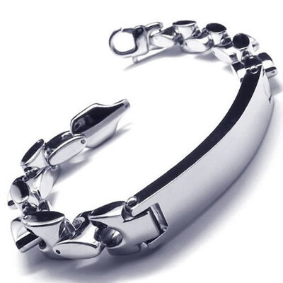 

hpolw классический нержавеющей стали mens бэнгл браслет, серебро, 9 дюймов