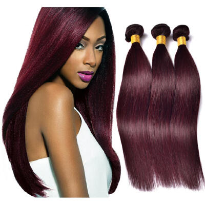 

Protea Brazilian Hair Bundles Burgundy 99J Straight 100 Remy Hair Weave 100gBundle Human Hair Extensions Red