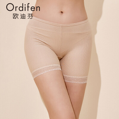 

Ou Difen safety pants 2018 spring&summer new products waist mesh lace lace flat corner safety pants abdomen XL8102 sub-brown