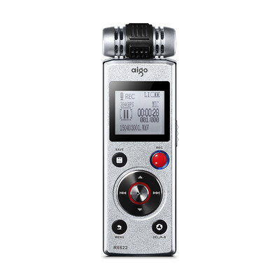 

Patriot (aigo) Диктофон R6622 16G Mini Professional HD Удаленное шумоподавление Двойная система питания Обучение / Конференция Интервью Запись MP3-плеера Silver