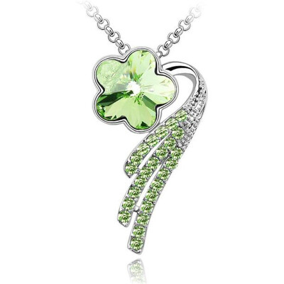 

Fashion Flower Necklace For Women Austrian Crystal Trendy Jewelry Necklaces Pendants White Gold Plated 1071